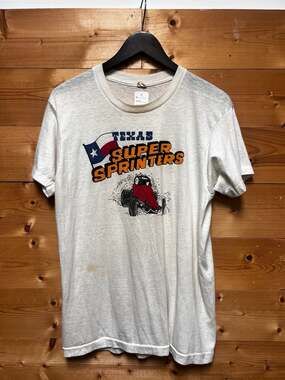 Vintage 80s Texas Super Sprinters Racing T-Shirt Single Stitch Screen Stars XL
